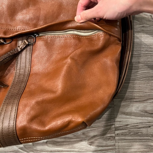 BNWT Custom Design 100% Lambskin Leather Convertible Bag in Cognac / Espresso - Picture 3 of 16